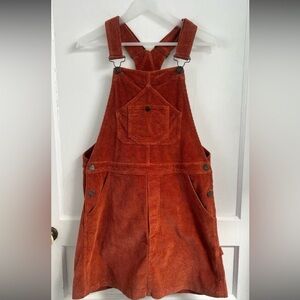 Faherty Rust Corduroy Overall Dress